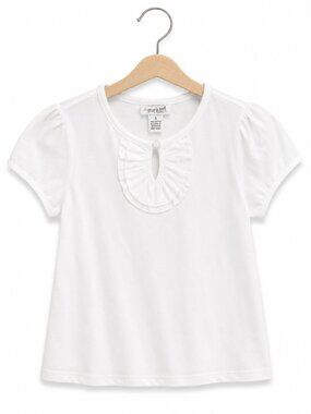 KC Parker Girls Top Size 4 White Ruffle Neck by‎ Hartstrings NEW